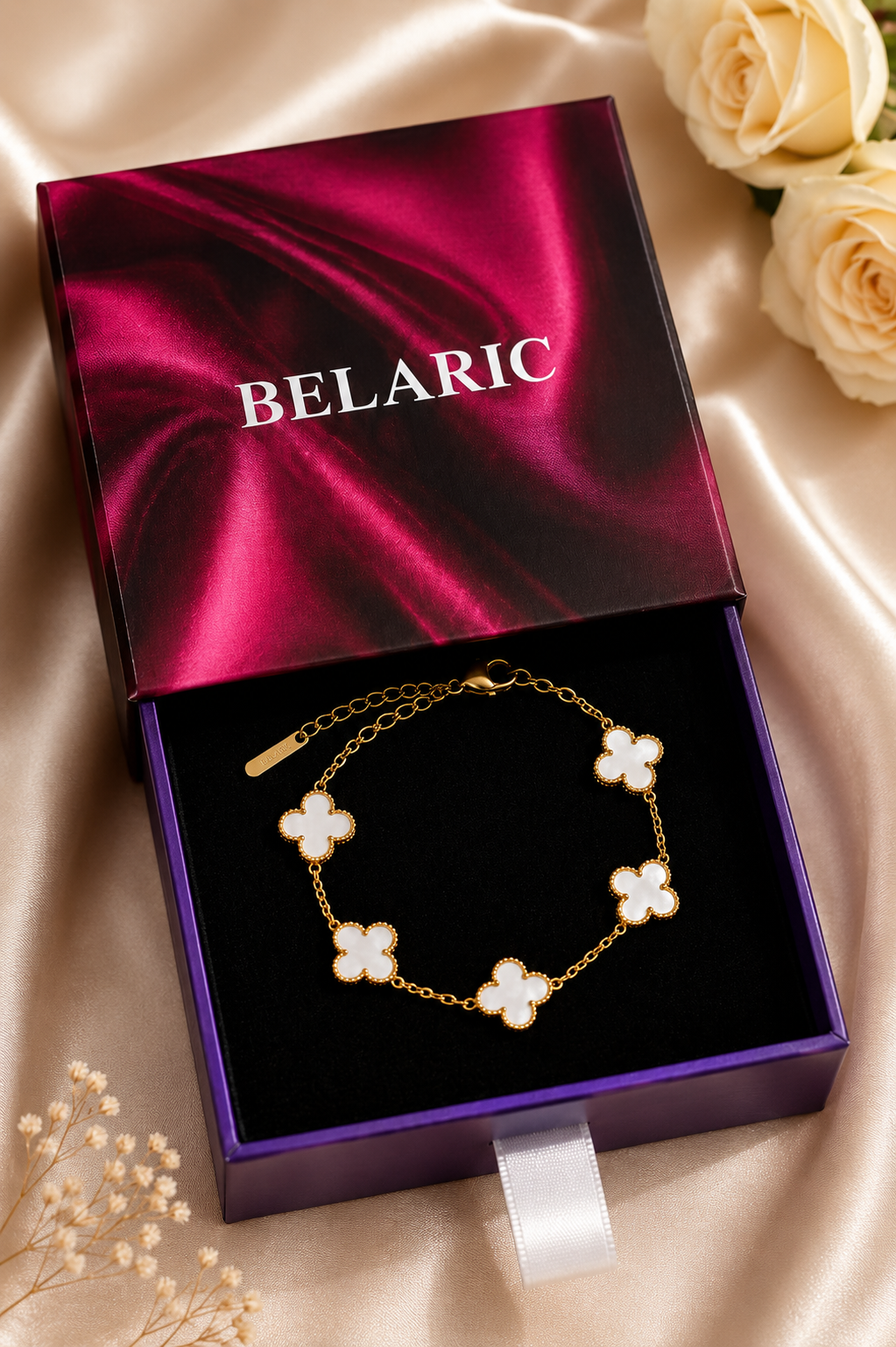Luxury White Clover Bracelet