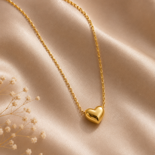 Heart Pendant Necklace with Bead Chain