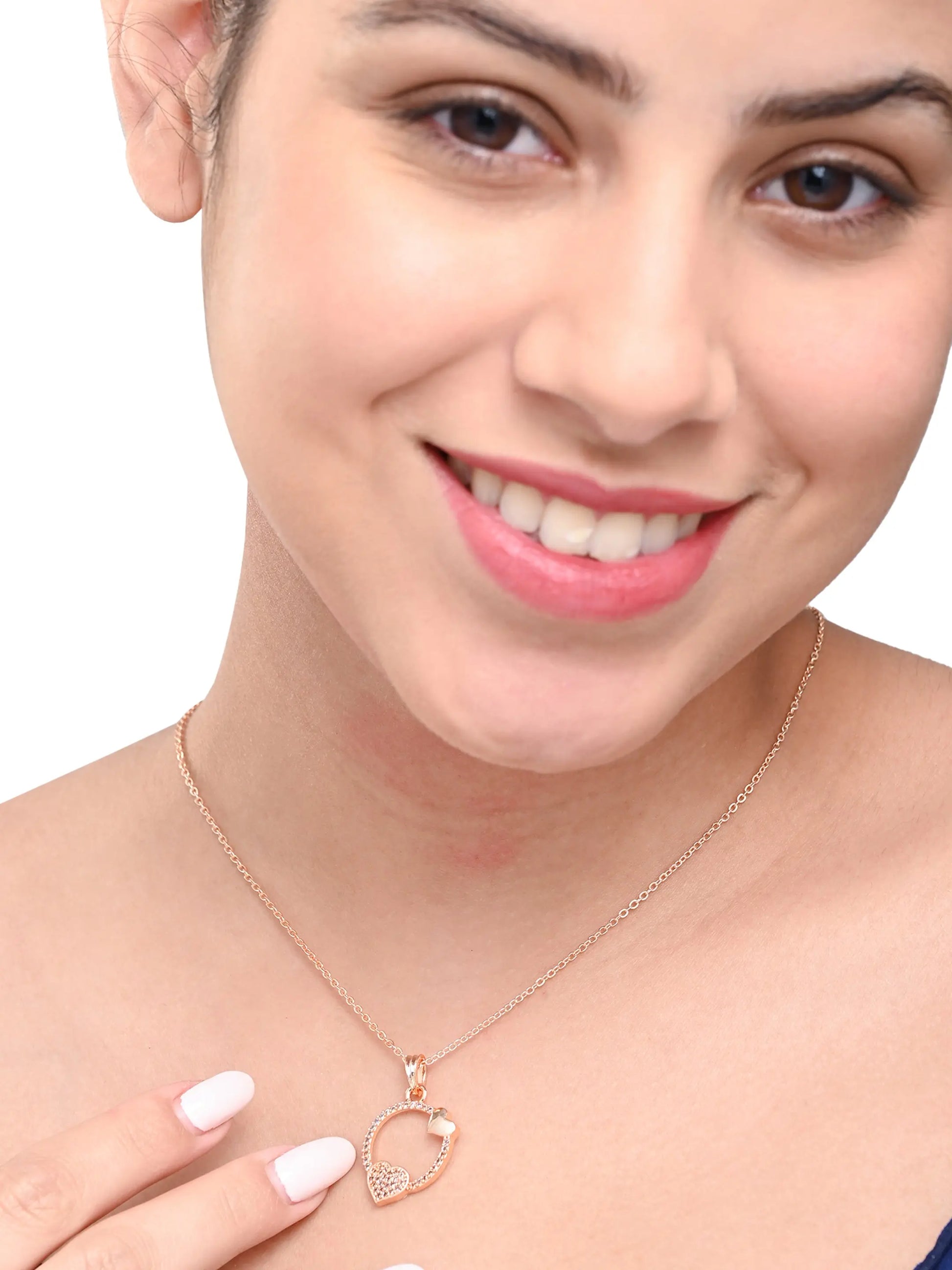 Elegant Rose Gold Heart Pendant Necklace – Dainty & Stylish Jewellery for Women - BELARIC