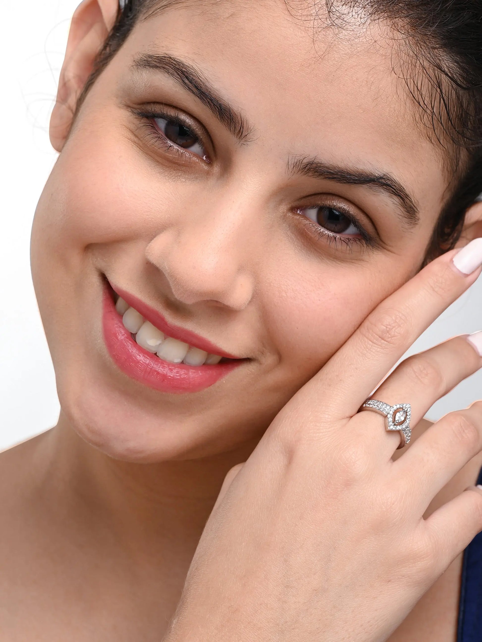 Silver Marquise Crystal Ring - BELARIC