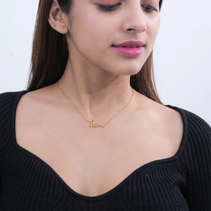 Romantic Love Necklace – Elegant Gold Plated Jewellery for Girls - DZOIR