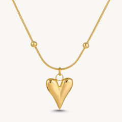 Gold-Plated Heart Pendant Necklace for Women & Girls - DZOIR