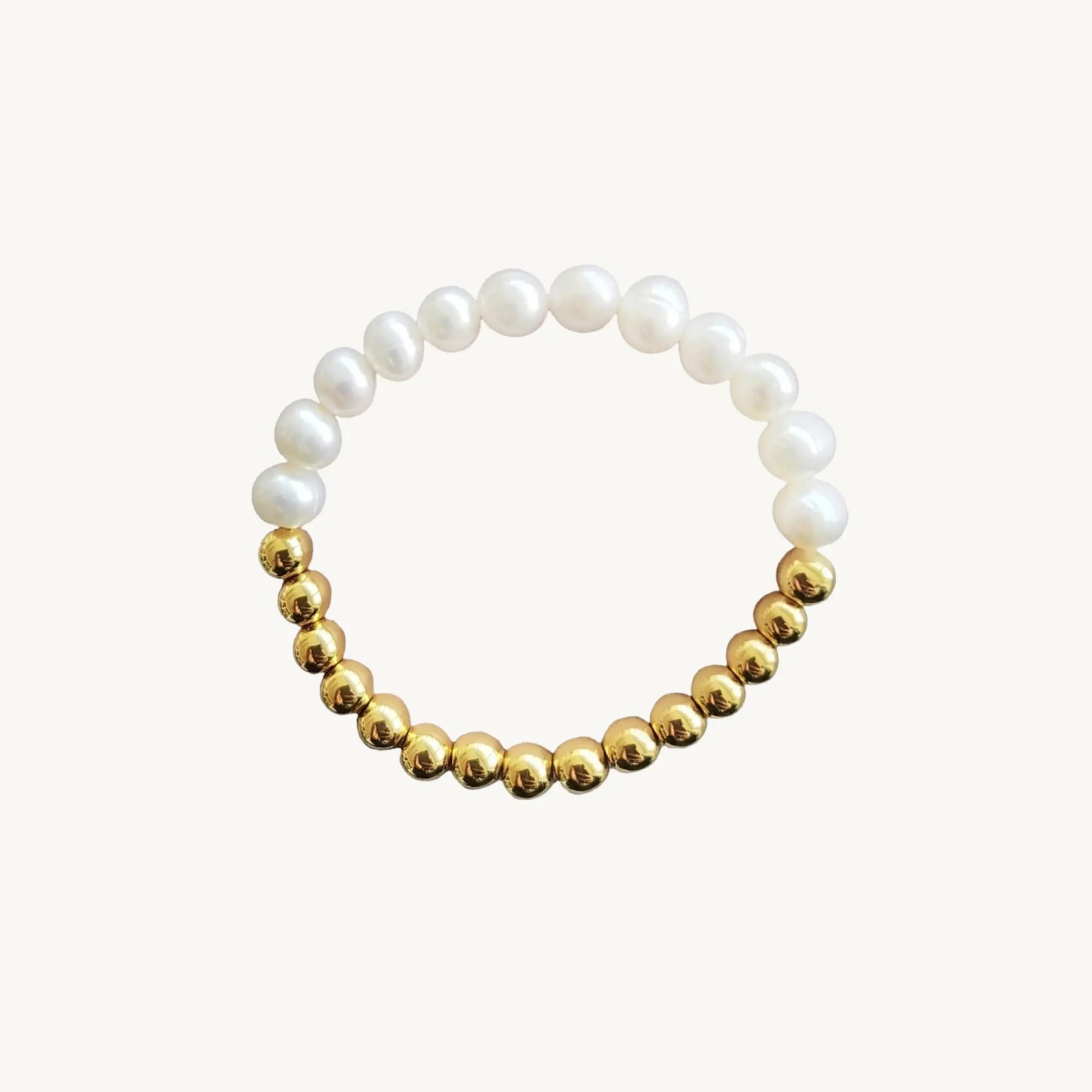 Gold Pearl Beaded Bracelet - BELARIC