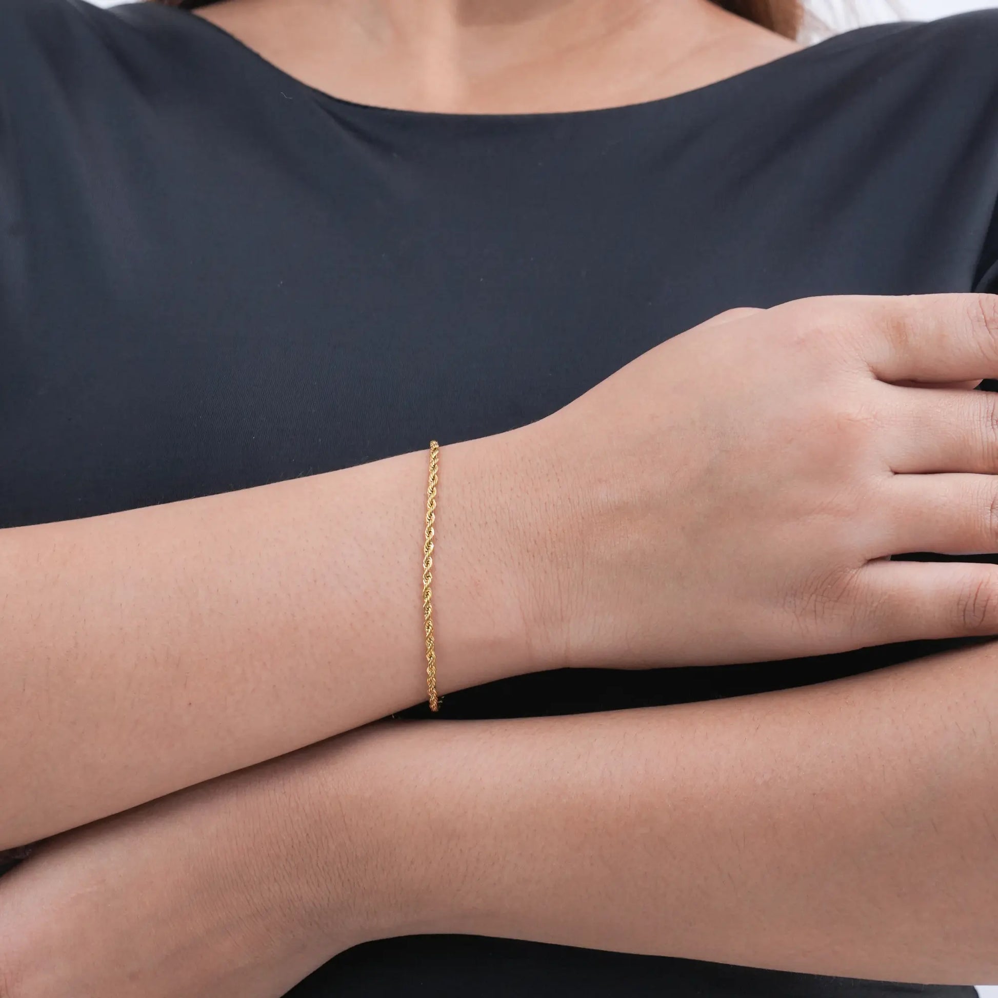 Gold Rope Chain Bracelet - BELARIC