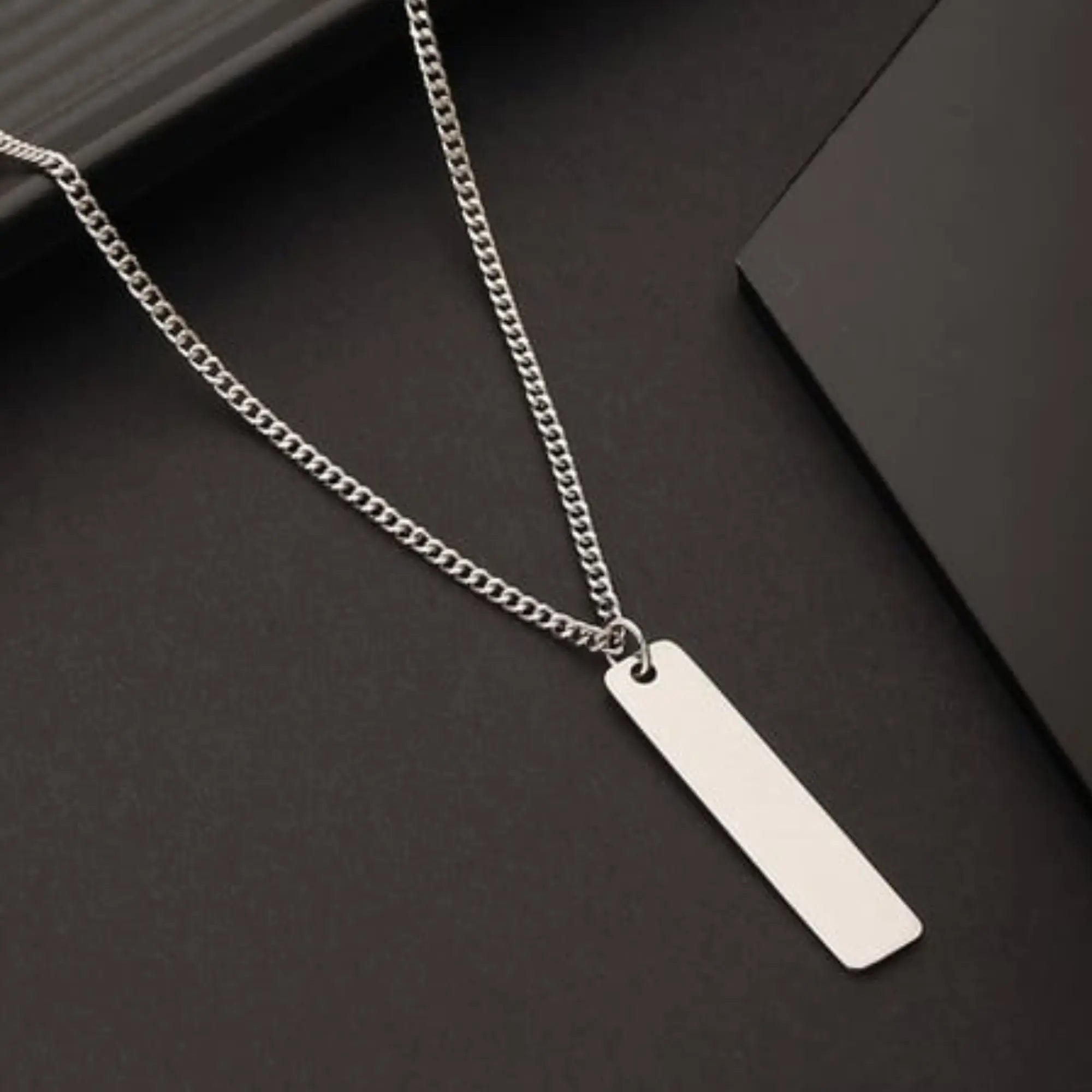 Men’s Stainless Steel Bar Necklace – Sleek & Stylish - DZOIR