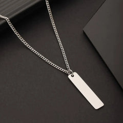 Men’s Stainless Steel Bar Necklace – Sleek & Stylish - DZOIR