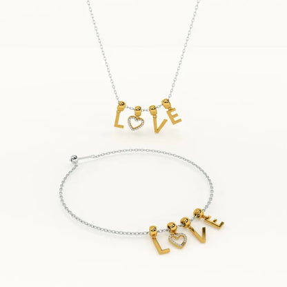 Gold Love Charm Bracelet - BELARIC
