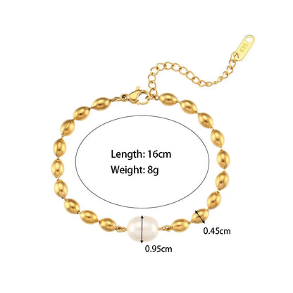 Pearl Charm Gold-Plated Bead Bracelet – Elegant & Chic Style - BELARIC
