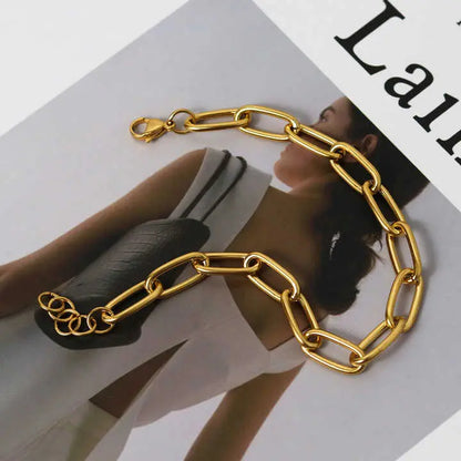 Trendy Gold-Plated Paperclip Chain Bracelet – Minimalist Link Jewelry for Women & Men - BELARIC