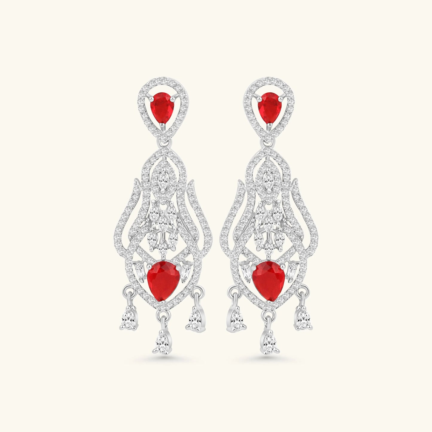 Ruby Chandelier Earrings - BELARIC