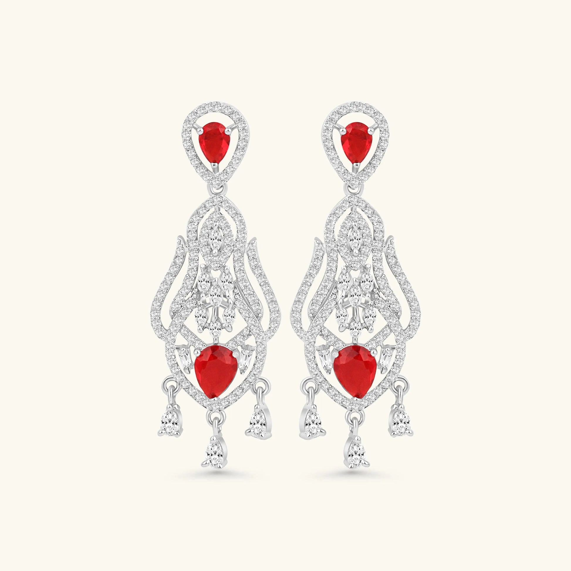 Ruby Chandelier Earrings - BELARIC