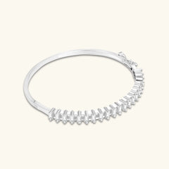 Silver-Plated Baguette CZ Stone Bracelet | Modern & Elegant Jewellery for Women & Girls - DZOIR