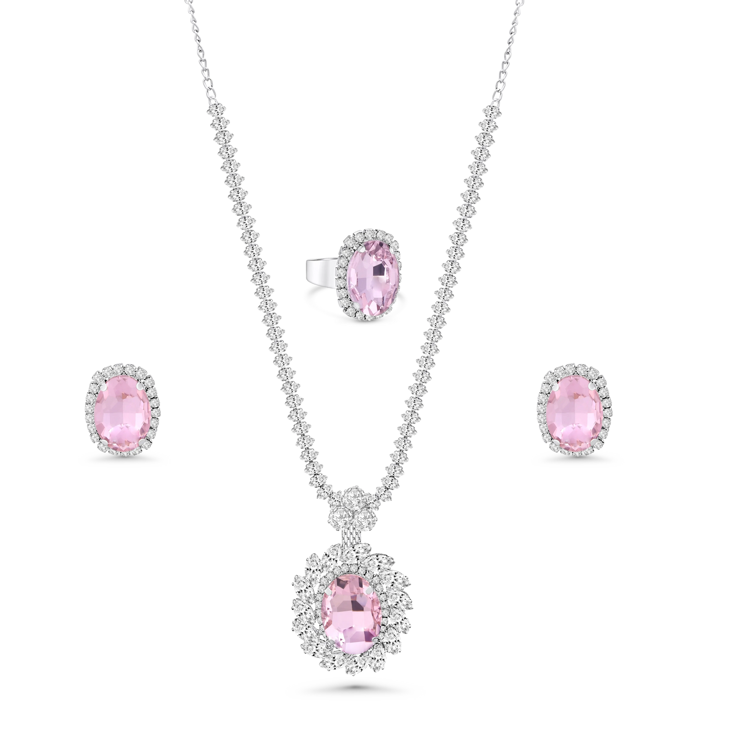 Pink Pearl Beaded Necklace Set - BELARIC