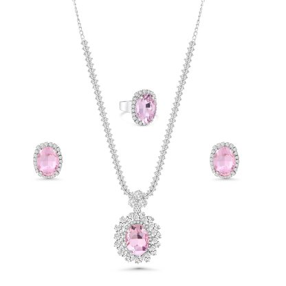 Pink Pearl Beaded Necklace Set - BELARIC