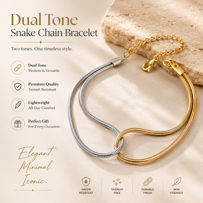 Two-Tone Snake Chain Bracelet