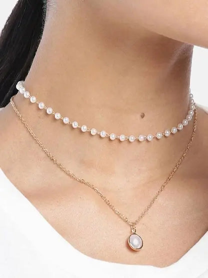 Gold Double Layer Necklace - BELARIC