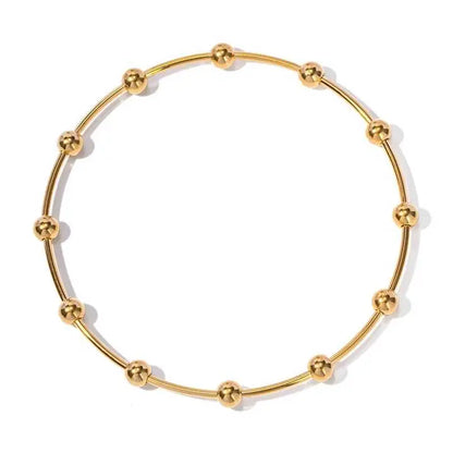 Minimalist Gold Beaded Bangle – Elegant Demi fine Bracelet for Women - BELARIC