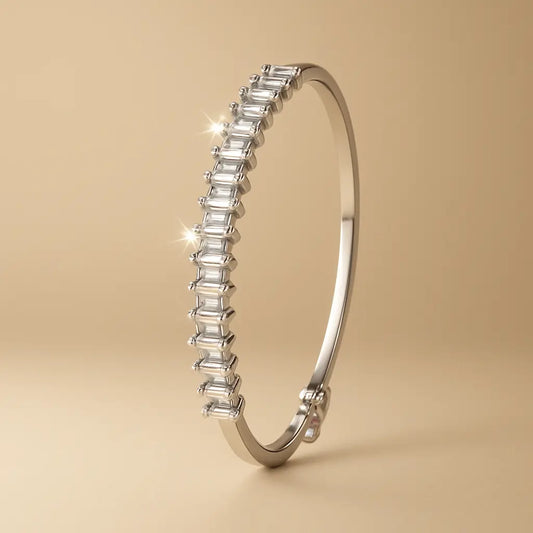 Silver Baguette CZ Bracelet - BELARIC