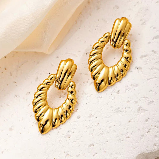 Gold Twisted Hoop Earrings