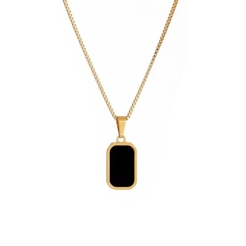 Minimal Black Pendant Chain