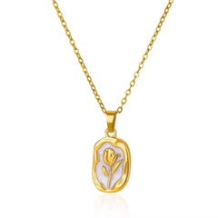 Elegant Gold-Plated Tulip Flower Pendant Necklace for Women | Dainty Minimalist Jewelry