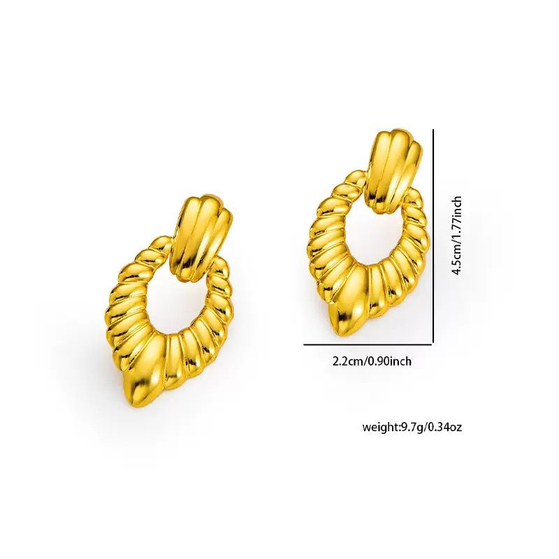 Gold Twisted Hoop Earrings