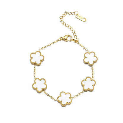 Luxury White Clover Bracelet