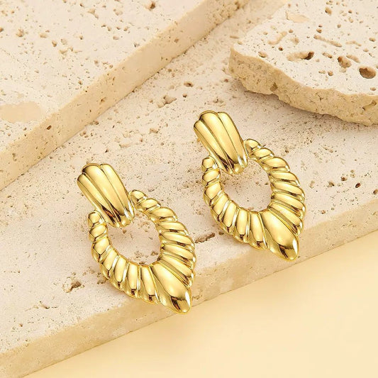 Gold Twisted Hoop Earrings