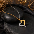 Dual-Tone Heart Pendant Necklace