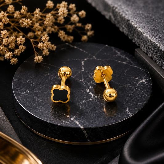 Noir Clover Earrings