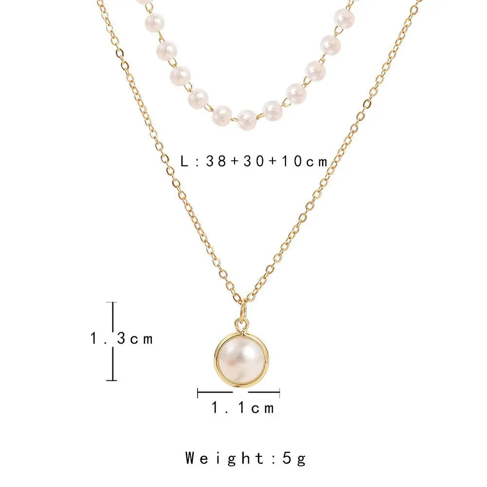 Gold Double Layer Necklace - BELARIC