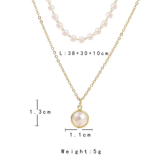 Gold Double Layer Necklace - BELARIC