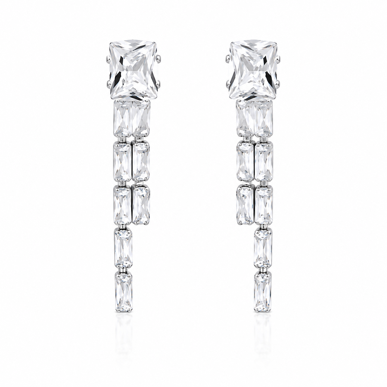 Silver CZ Necklace Set