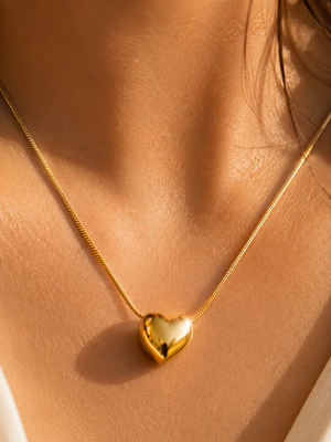 Heart Pendant Necklace with Bead Chain