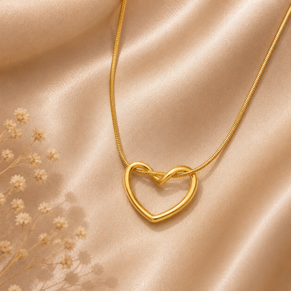 Gold Heart Knot Pendant Necklace